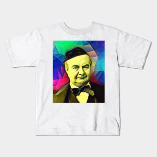 Charles Augustin Sainte-Beuve Colourful Portrait | Charles Augustin Sainte-Beuve Artwork 7 Kids T-Shirt